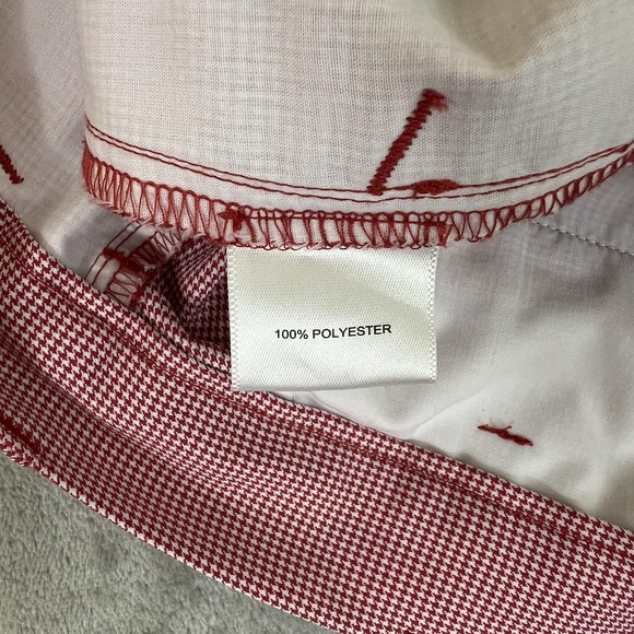 Peter Millar Shorts Mens 35 Red Micro Check Crown Sport Golf Chino Performance - Picture 9 of 13